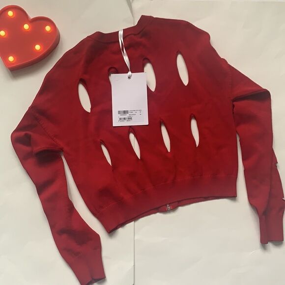 ❤️nwt Love Moschino Cropped Cut Out Zip Cardigan❤️ - Picture 8 of 12